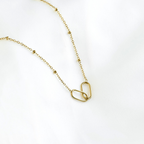 Blueyejewelry - Interlocking Rectangular Links Necklace - Stainless Steel
