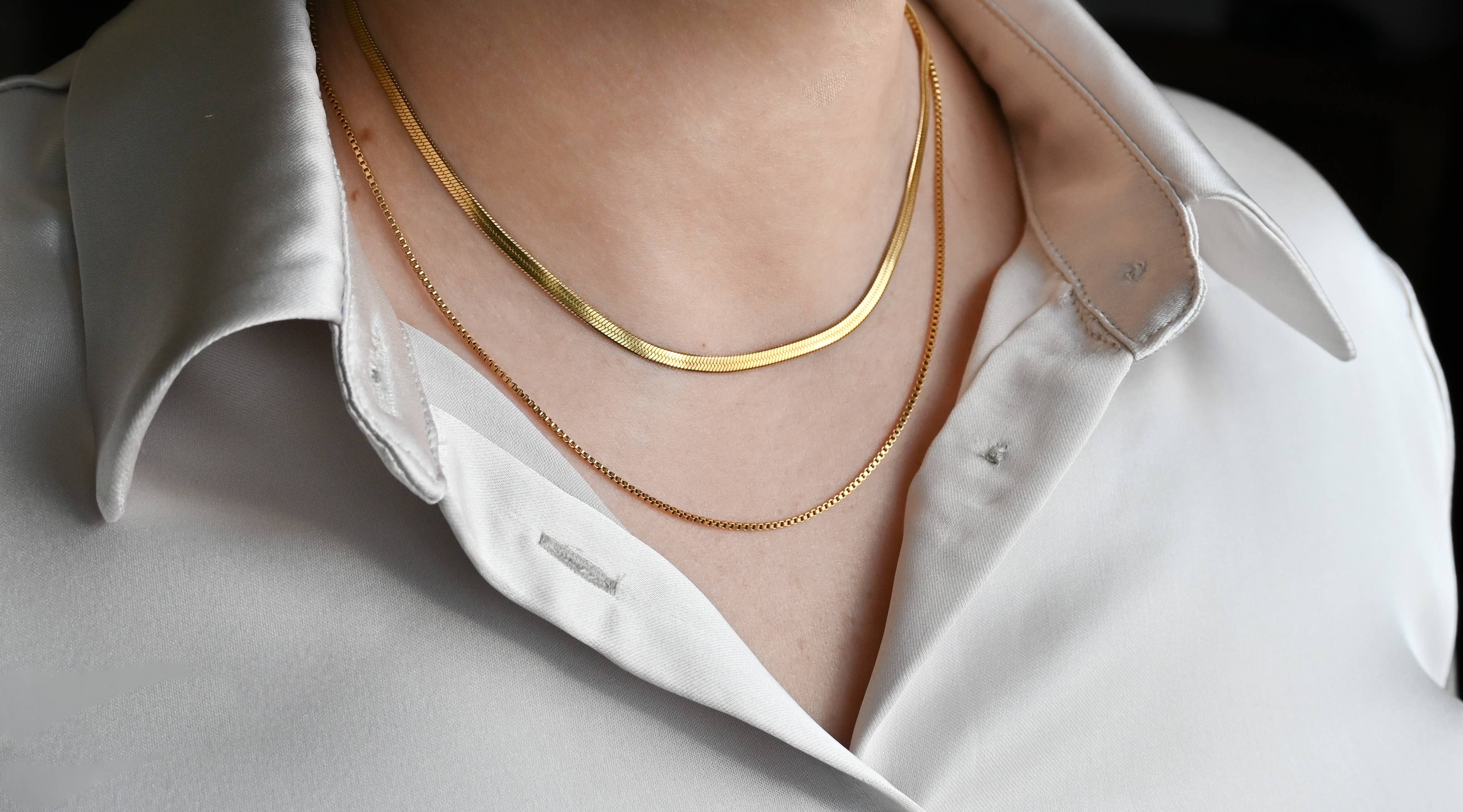 Box Chain Necklace - Dainty Box Necklace - Delicate Chain