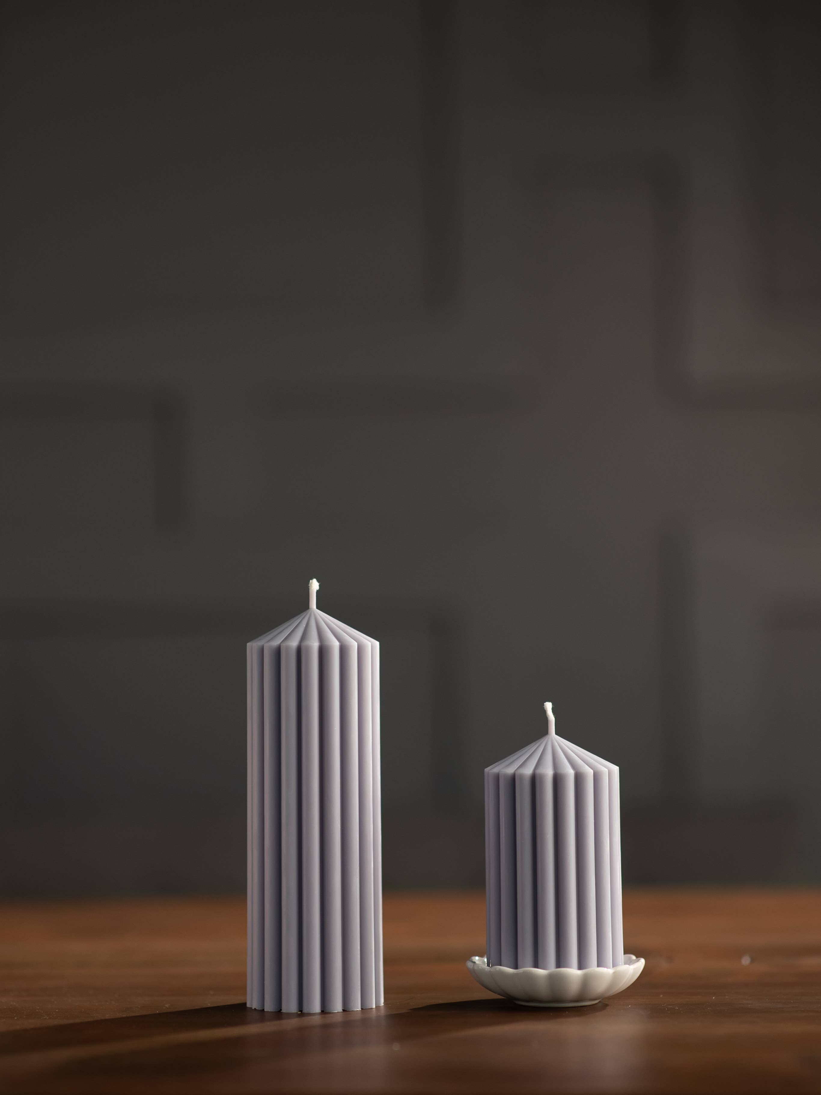 Ribbed Pillar Candles