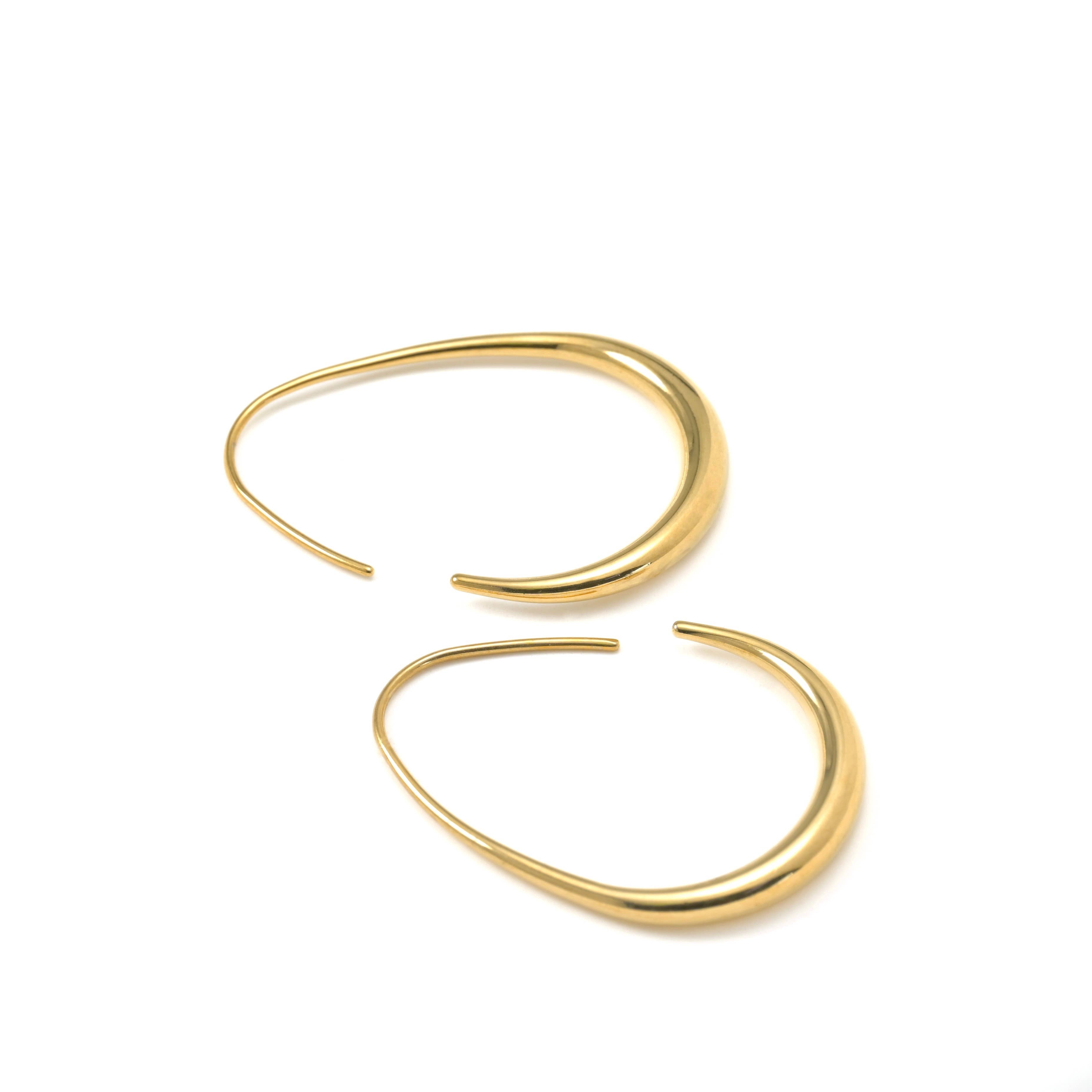 Blueyejewelry  - Stainless Steel Pear Hoop Earrings