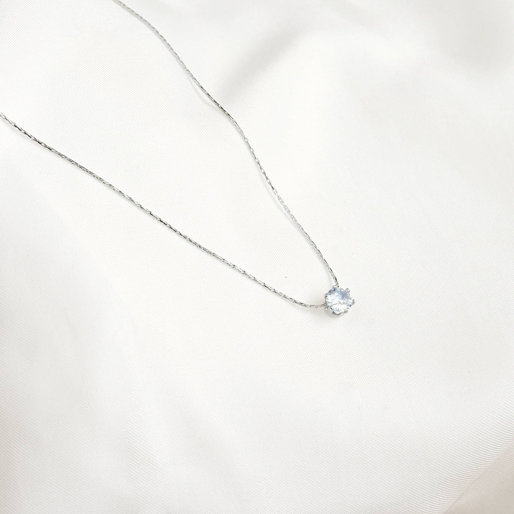 Solitaire Necklace - Tarnish-free Diamond Pendant