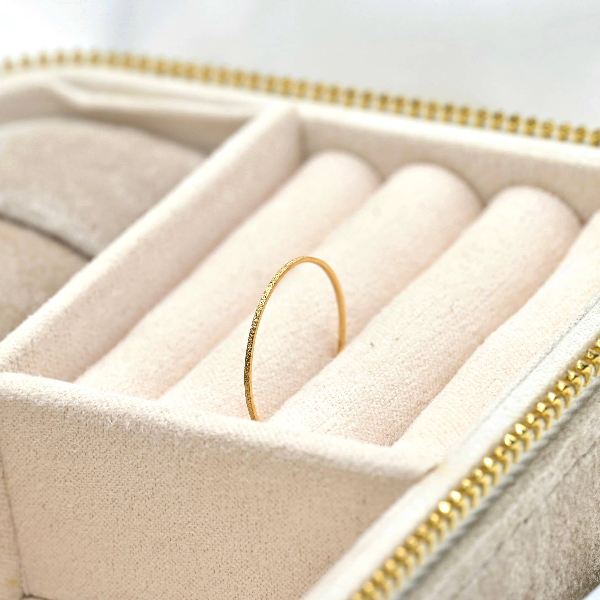 Blueyejewelry - Ultra Thin Gold Stardust Ring - Stainless Steel Sparkle Band
