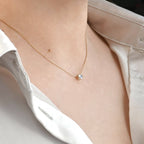 Solitaire Necklace - Tarnish-free Diamond Pendant