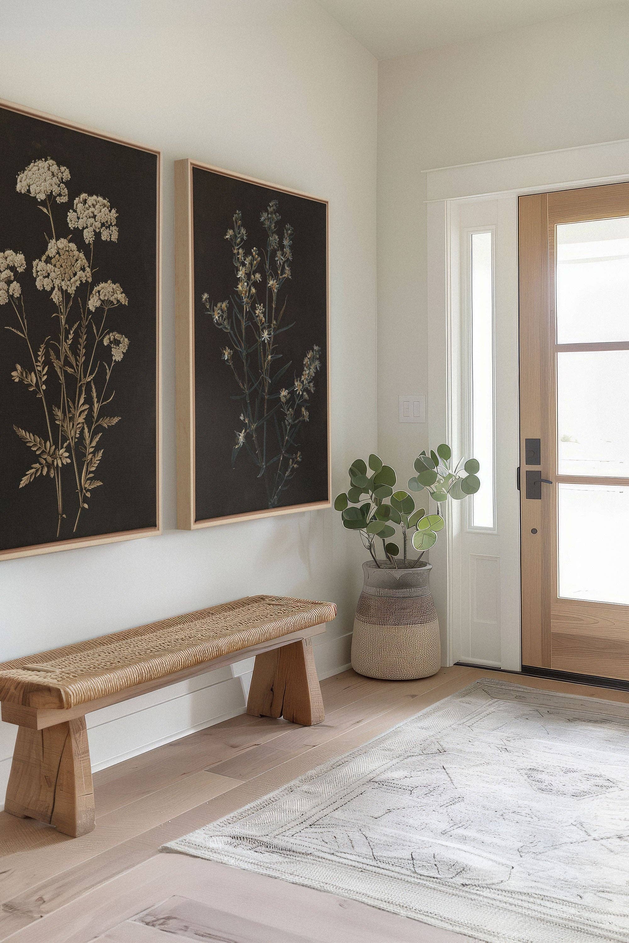 Precious Flower Duo , canvas wall art print 18x24 (x2)