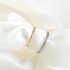 Thin Pave CZ Ring - Slim Stacker Ring - Pave Diamond Band