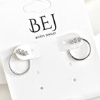 Blueyejewlry - Sterling Silver Front Back Circle Ear Jacket - CZ Earrings