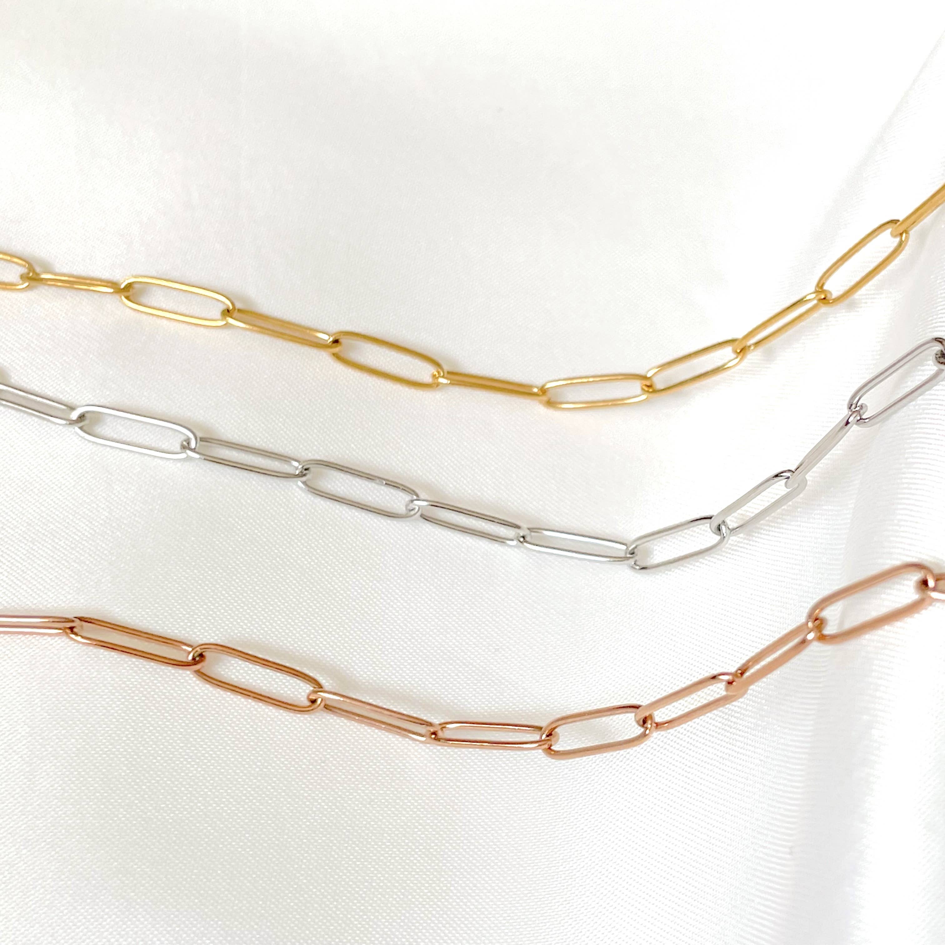 Paperclip Chain Necklace - Dainty Link Chain Necklace