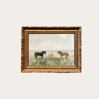 Luxe B Co- Horse Pasture | French Brass Inspired Gold Mould Framed Art