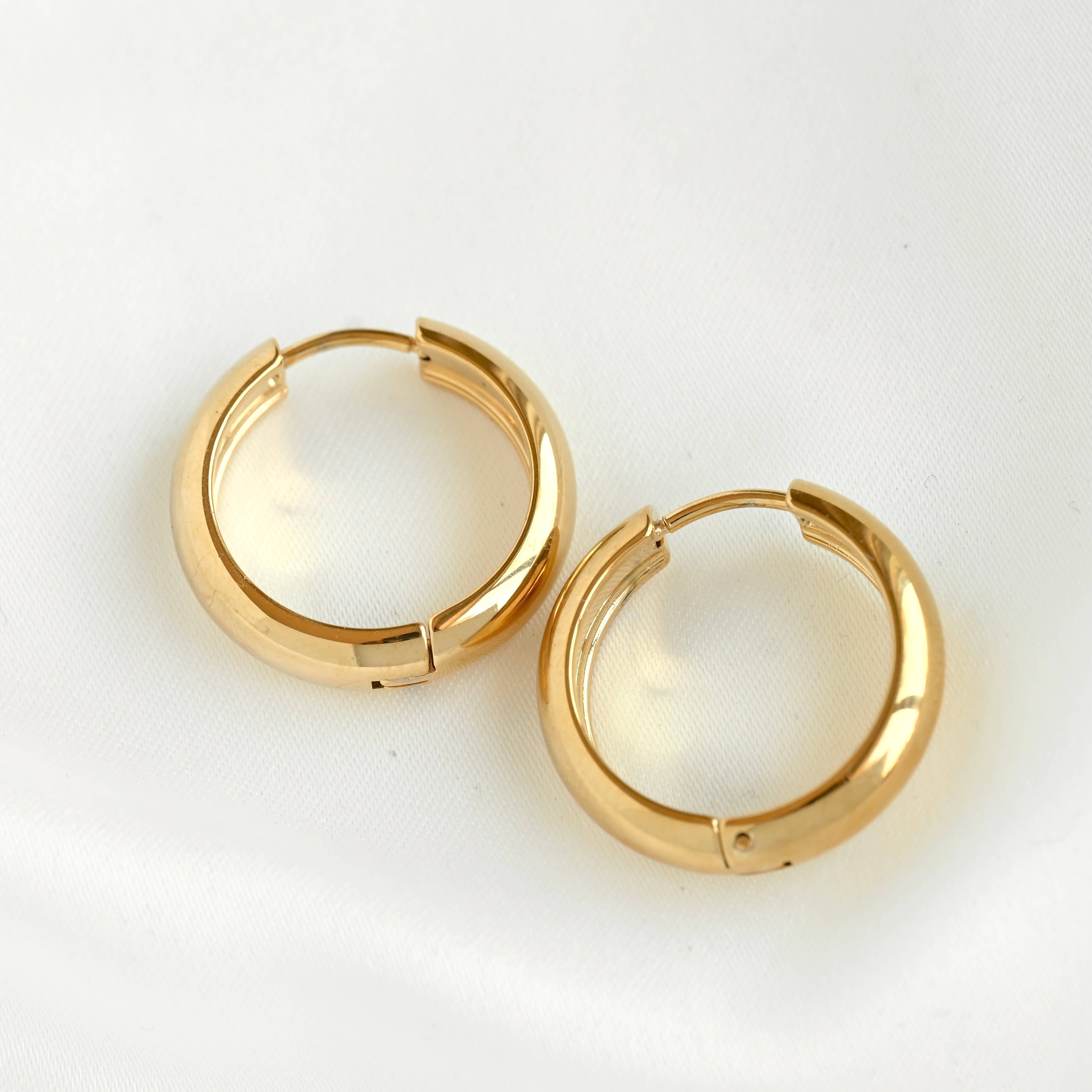 Medium Bold Hoops - Waterproof Lightweight Hoop Earrings