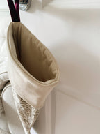 Sage Green Floral Luxury Velvet-Lined Christmas Stocking