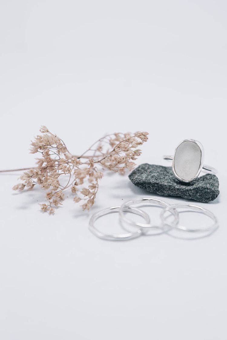 White Sea Glass Stacking Set