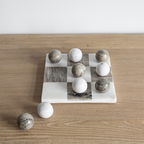 Luxe B Co. - White & Beige Marble Tic-Tac-Toe Game