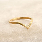 Wishbone Stacker Ring - Dainty V Ring - Peak Chevron Ring