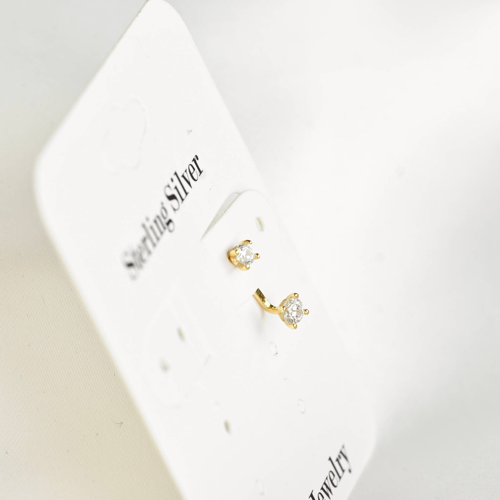 Sterling Silver Front Back Circle Ear Jacket - CZ Earrings