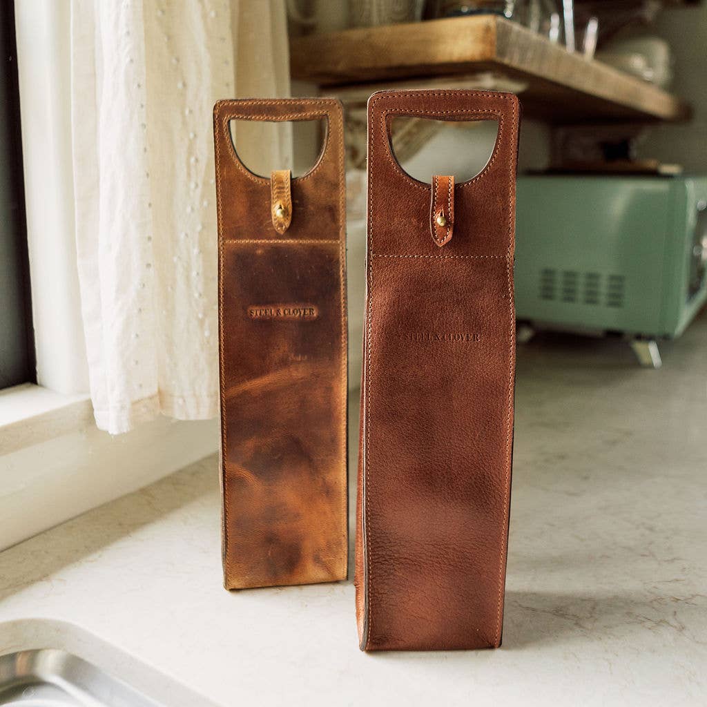 Steel & Clover - Baytree Leather Wine Carrier