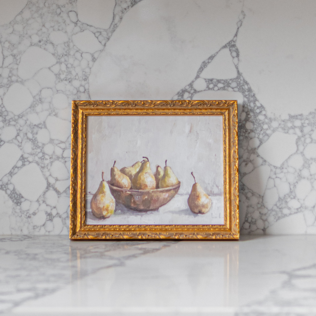 Watercolor Pears | French Brass Gold Mould Framed Art