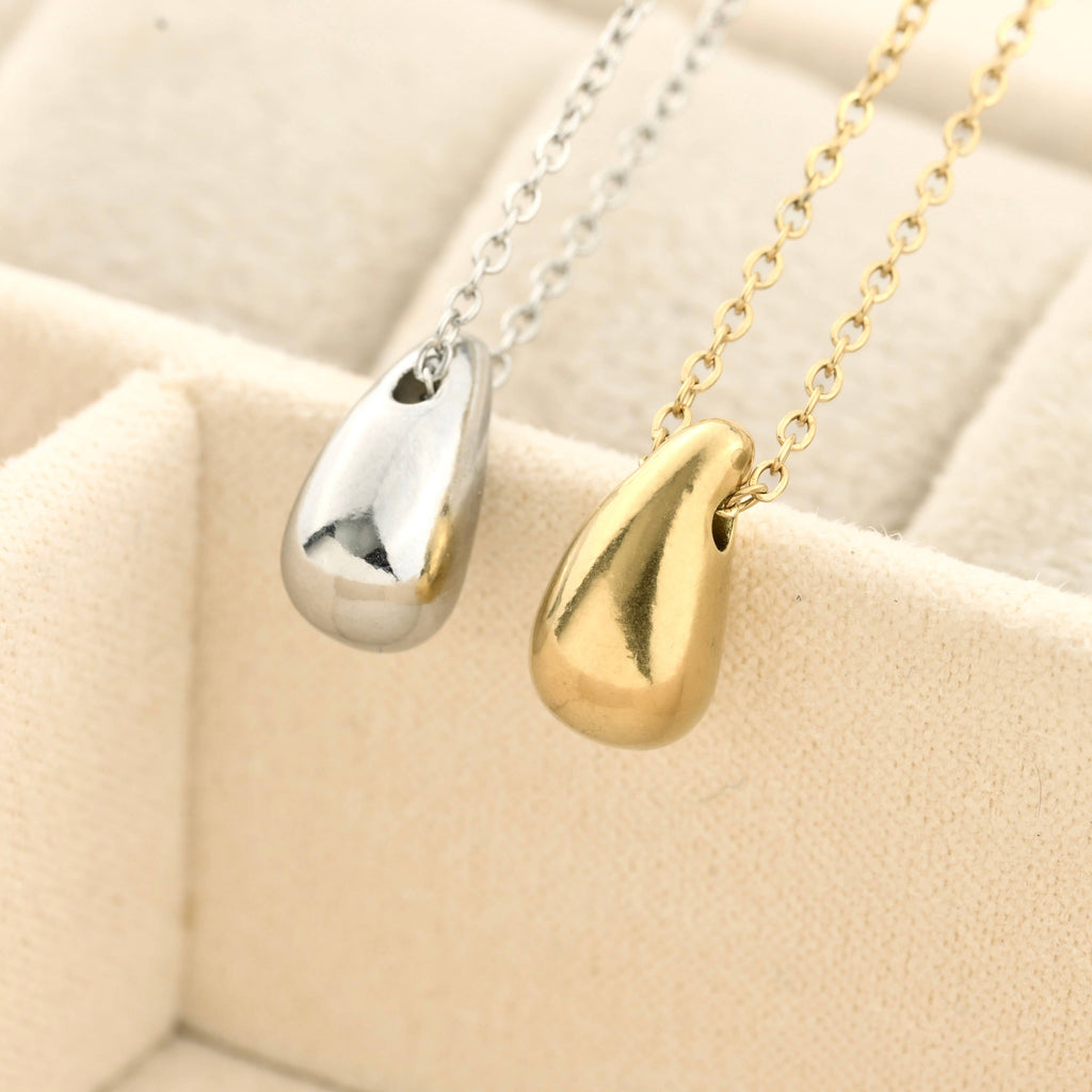 Tear Drop Pendant Necklace - Dainty Droplet Necklace