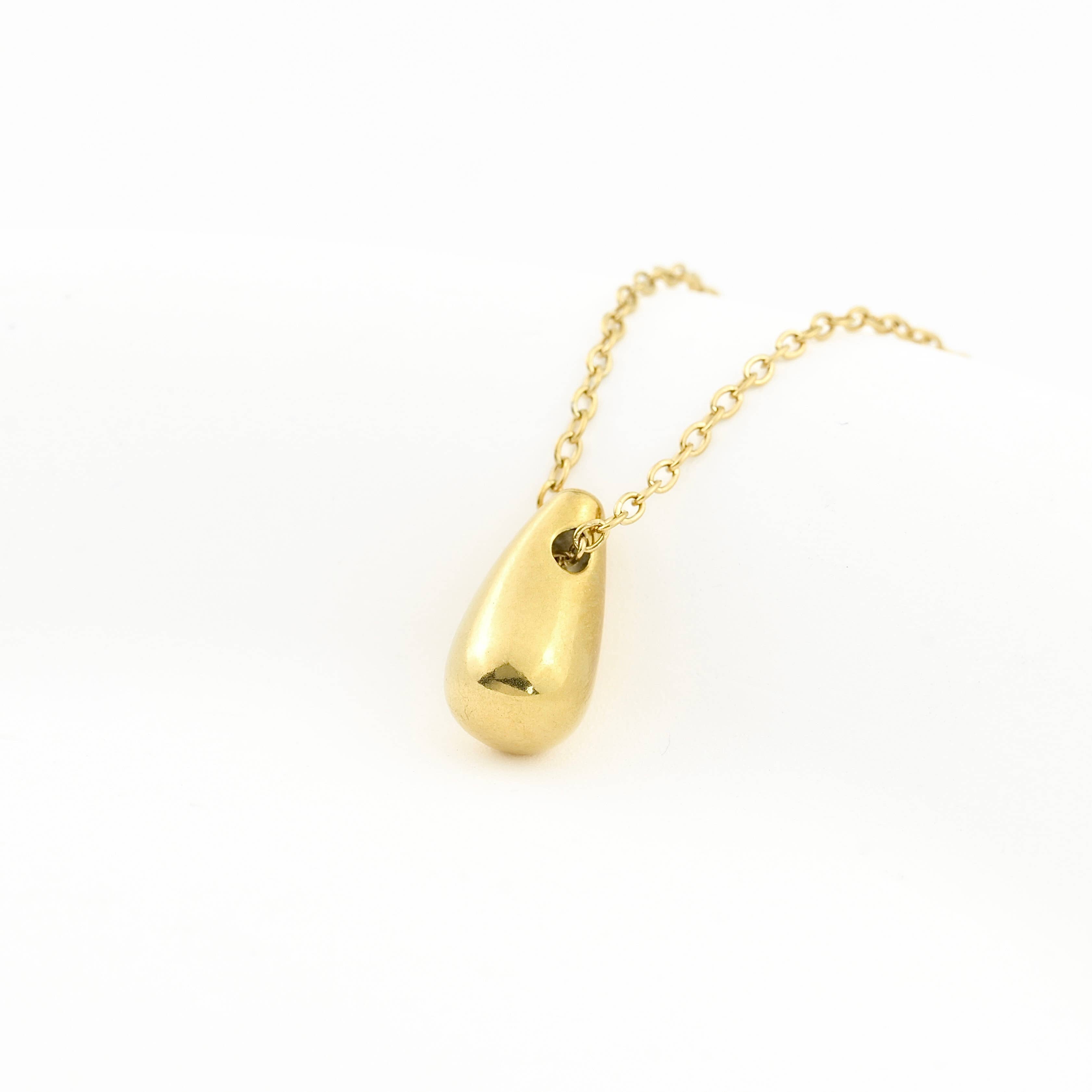 Tear Drop Pendant Necklace - Dainty Droplet Necklace