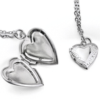 Blueyejewelry - Heart Locket Necklace - Vintage Style Locket Heart Pendant