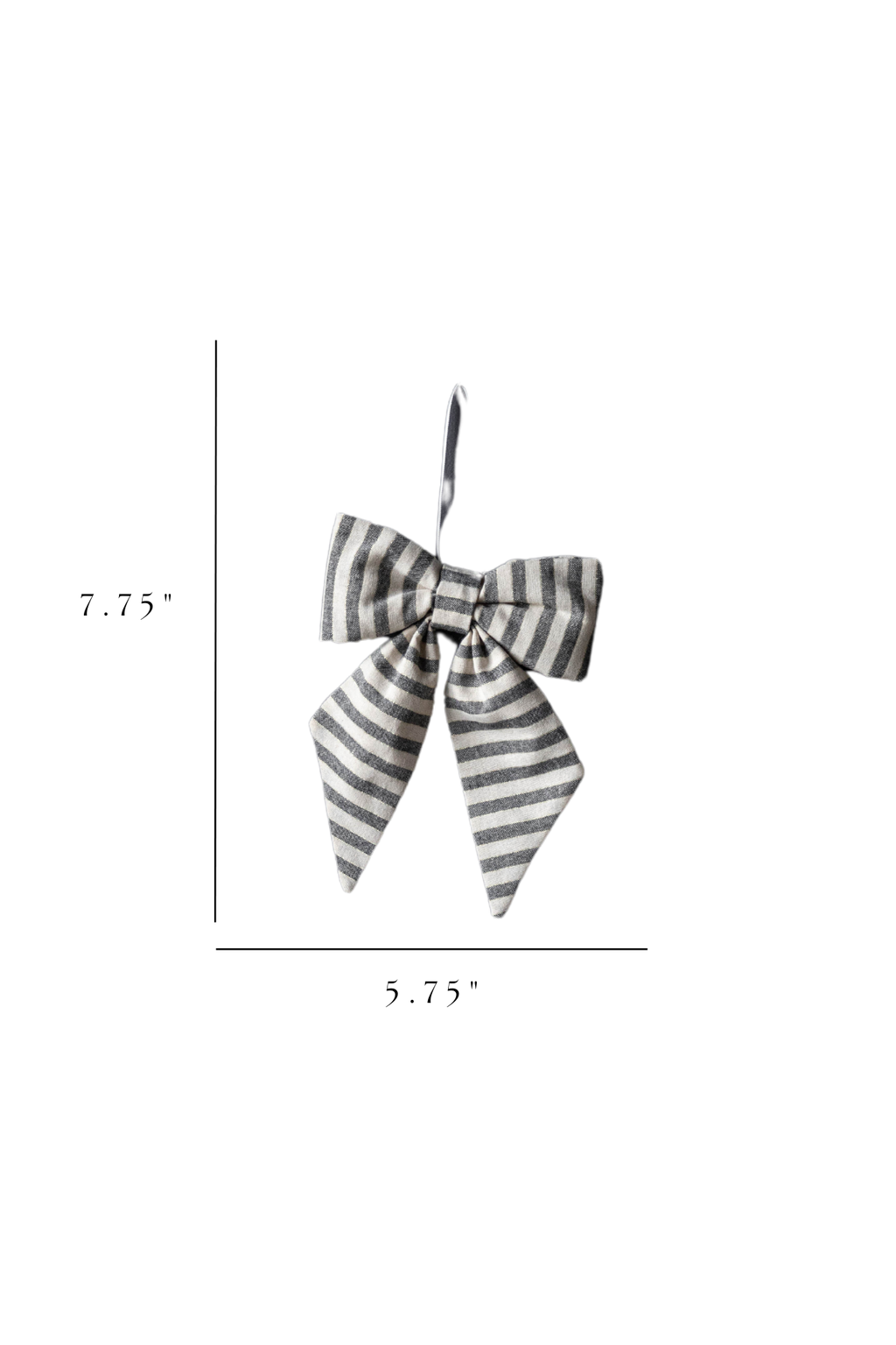 Bow Striped Charcoal Black Fabric