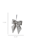 Bow Striped Charcoal Black Fabric