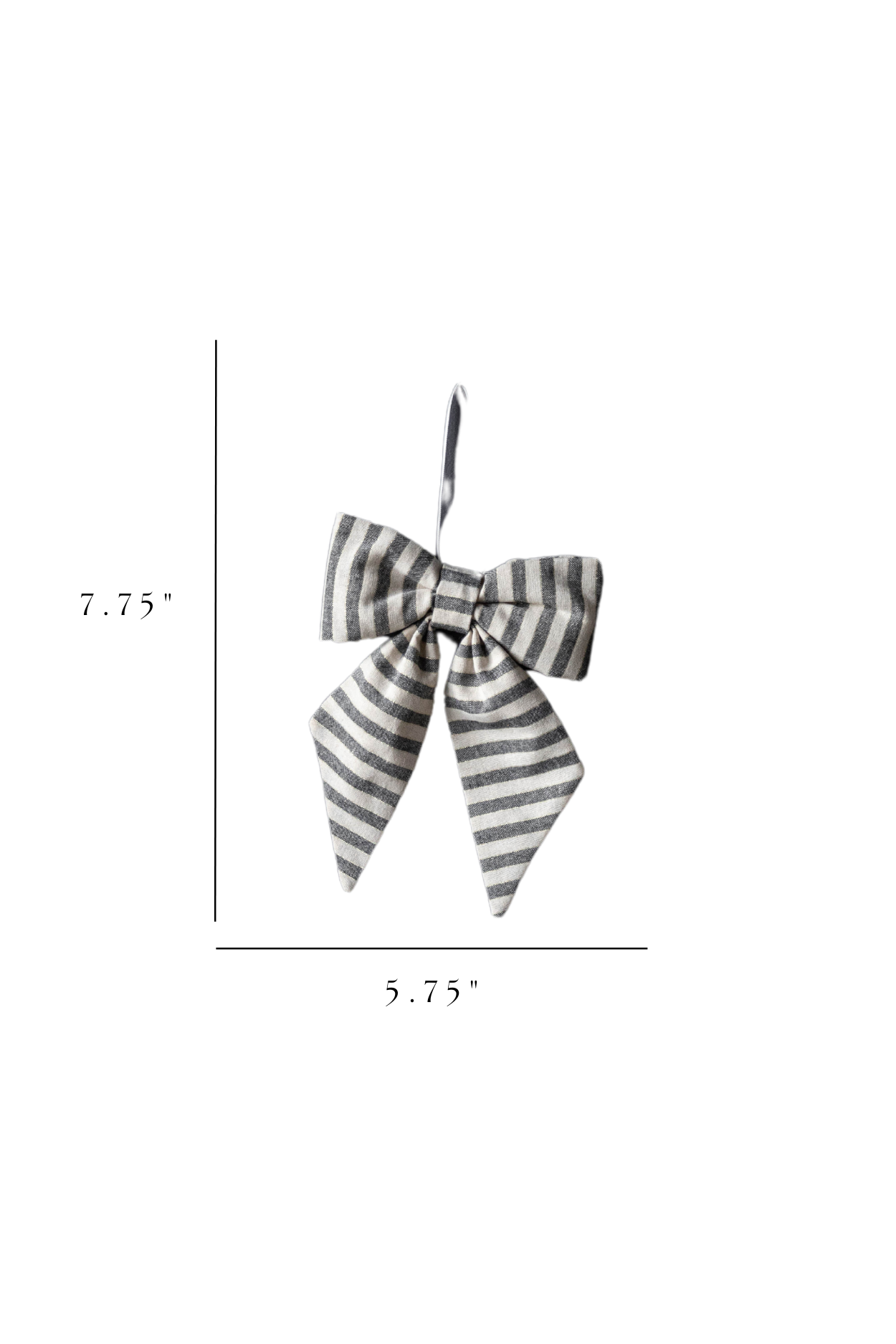 Bow Striped Charcoal Black Fabric