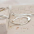 Herringbone Heart Necklace - Dainty Herringbone Necklace