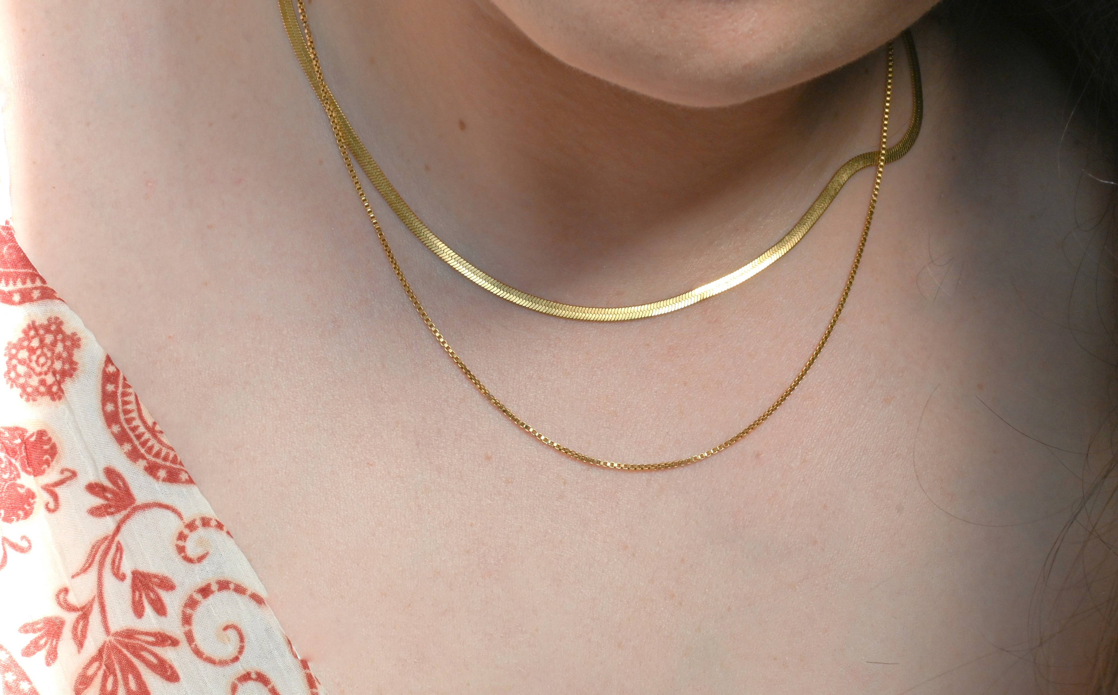 Box Chain Necklace - Dainty Box Necklace - Delicate Chain