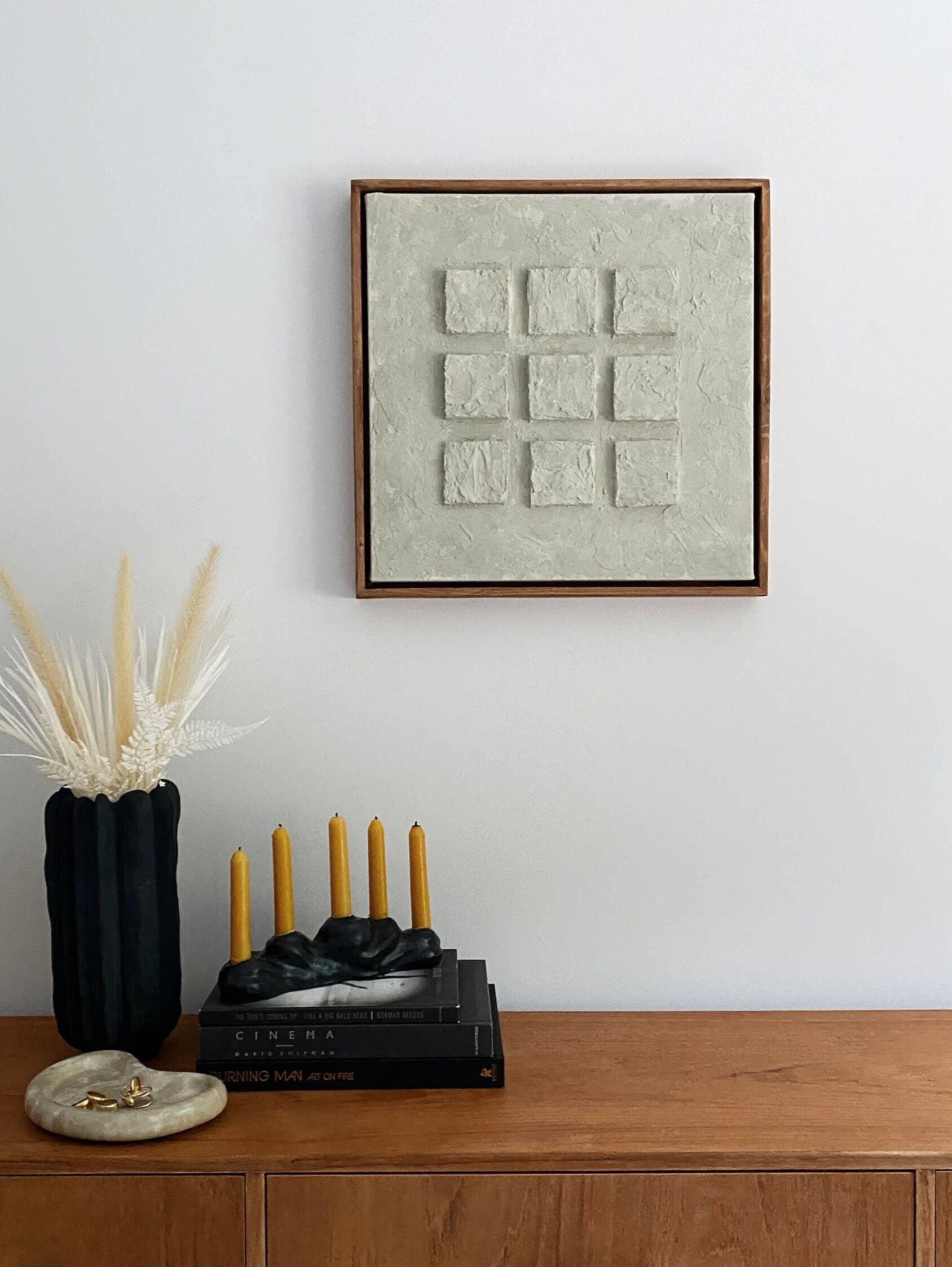 Textured plaster canvas with frame ( has to be pre-ordered )
