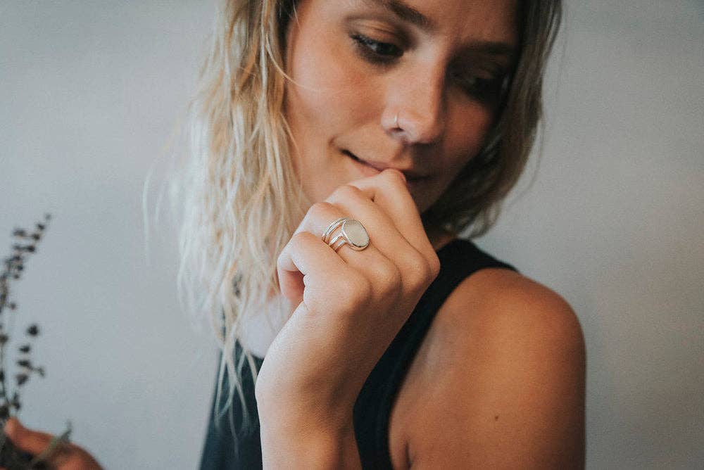 White Sea Glass Stacking Set