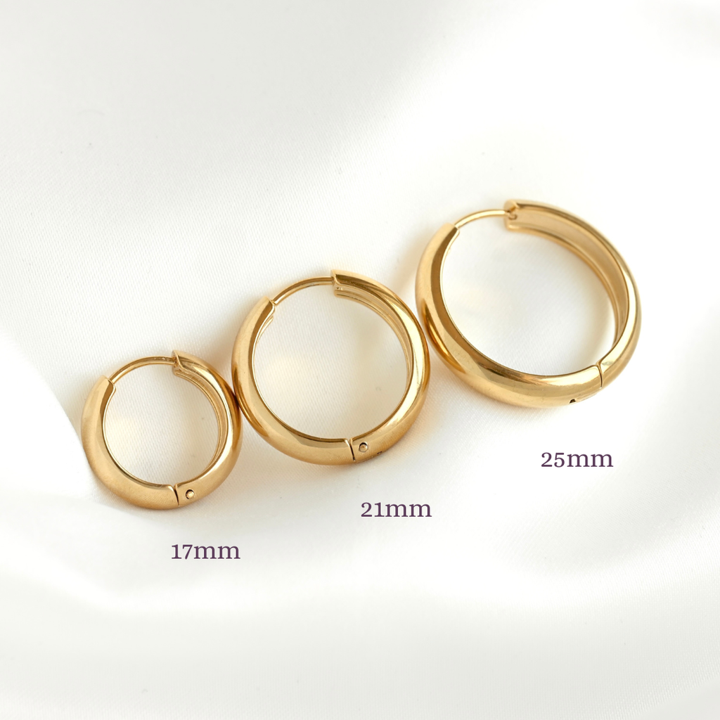 Medium Bold Hoops - Waterproof Lightweight Hoop Earrings