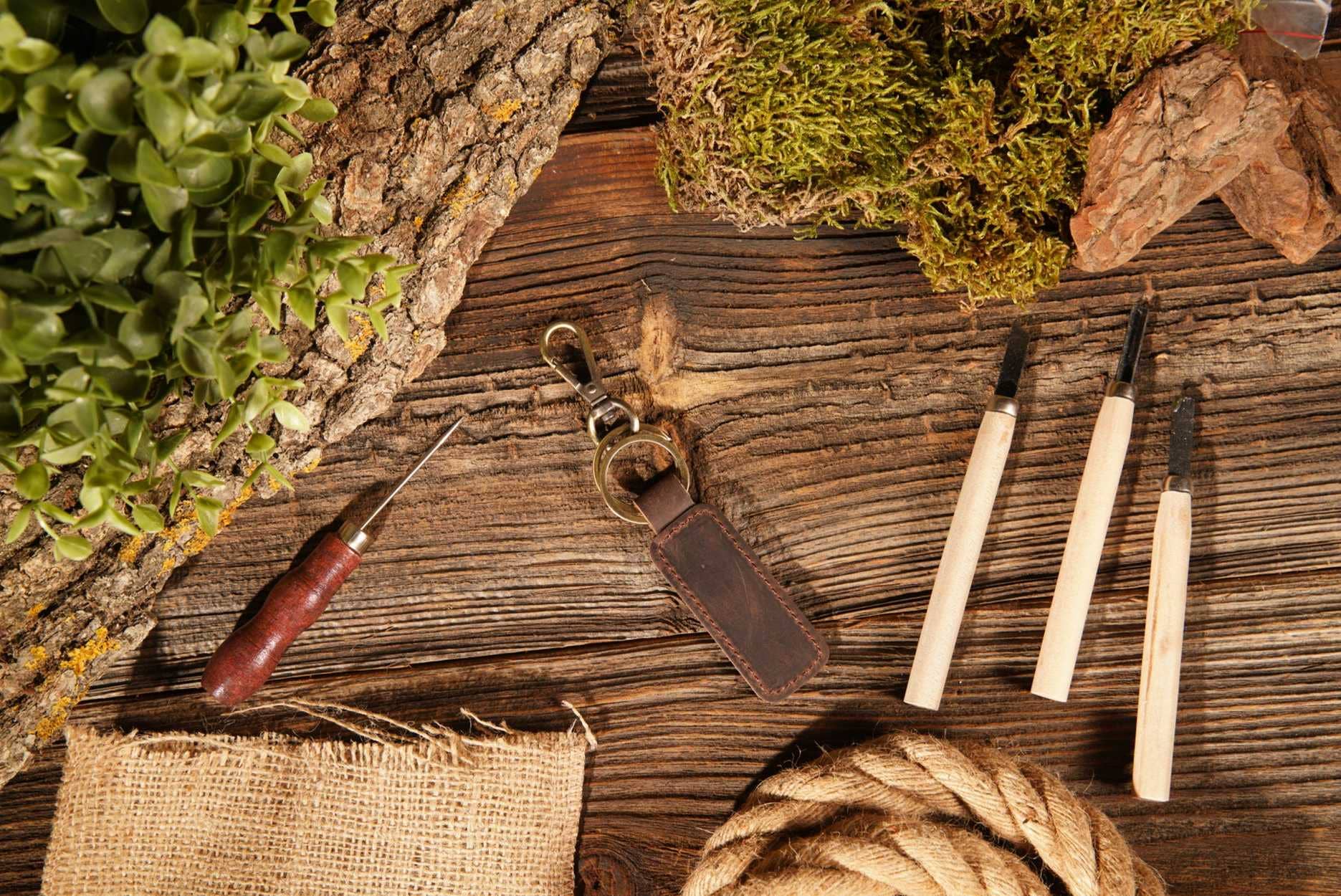 Leather Keychain, Genuine Leather Keychain