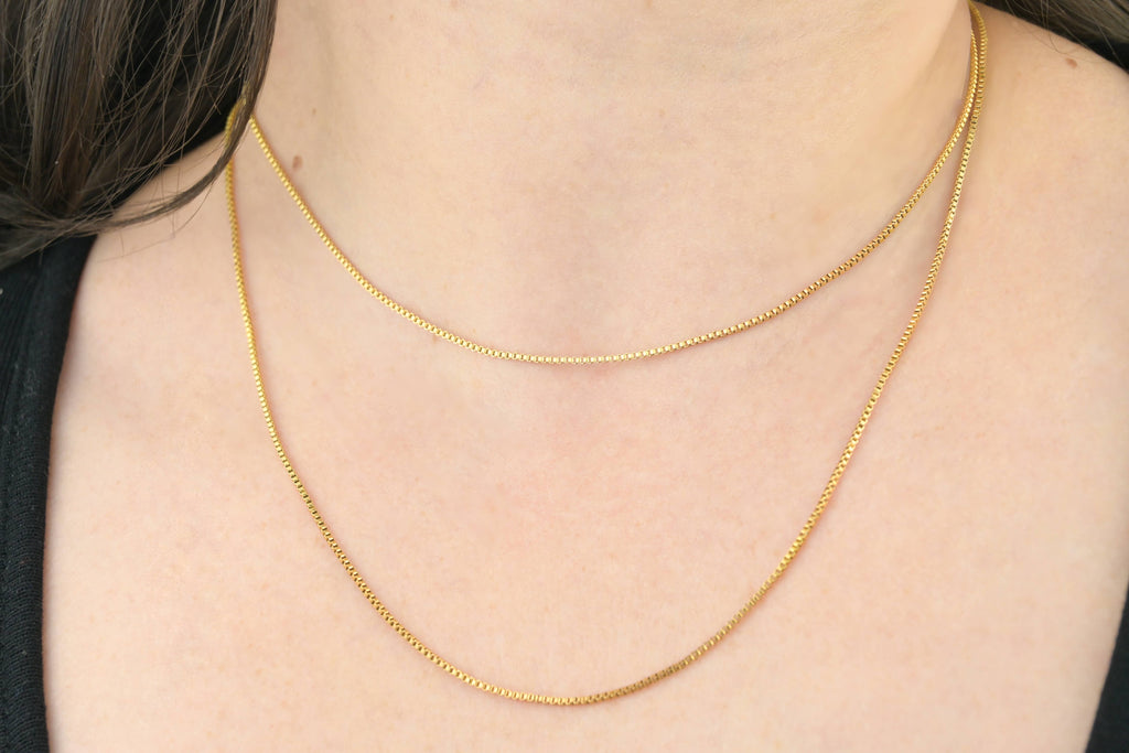 Box Chain Necklace - Dainty Box Necklace - Delicate Chain