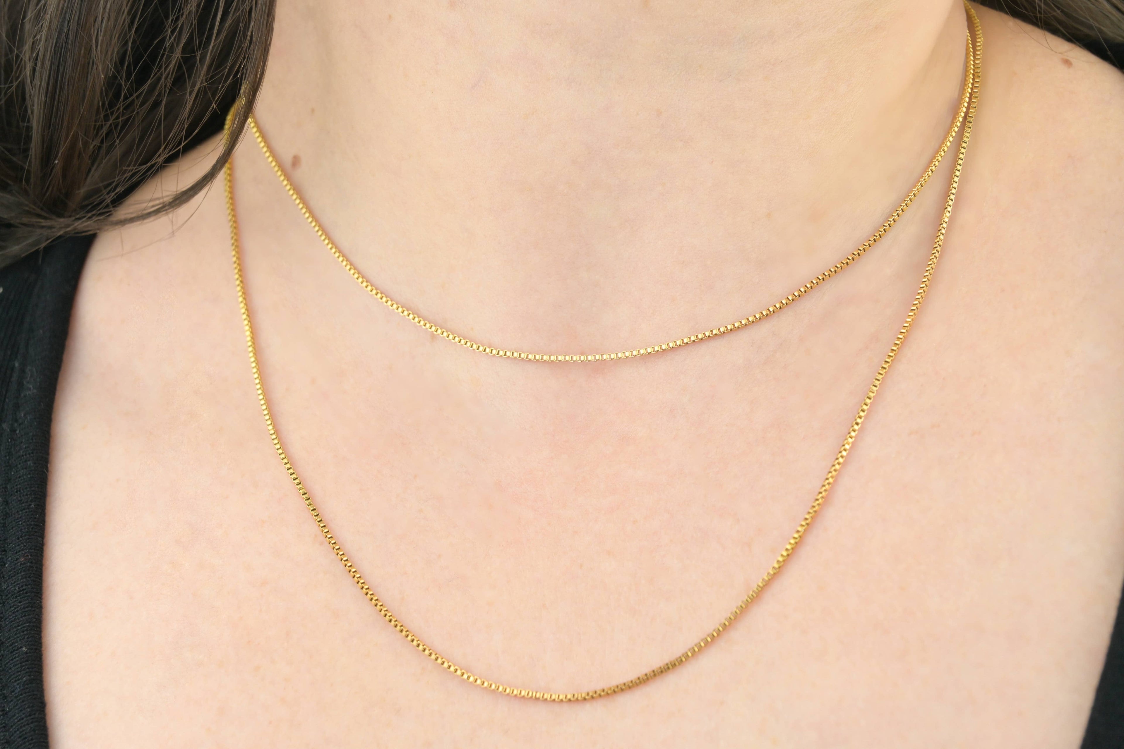 Box Chain Necklace - Dainty Box Necklace - Delicate Chain