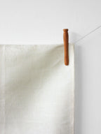 Brigitte Tea Towel, Cream/Putty with Border Design