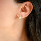 Blueyejewelry - Gold Enamel Tulip Flower Hoop Earrings - 925 Sterling Silver