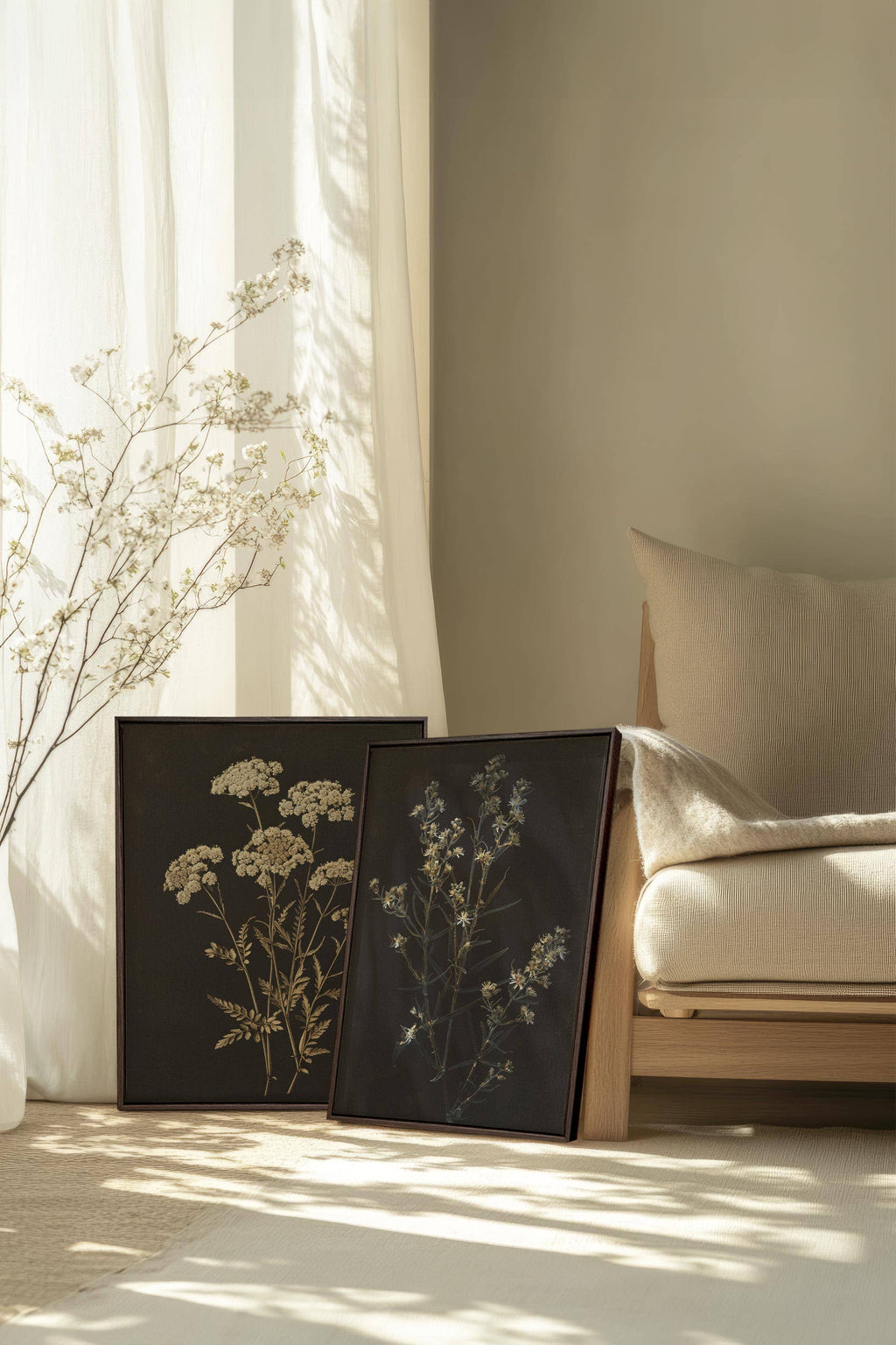 Precious Flower Duo , canvas wall art print 18x24 (x2)