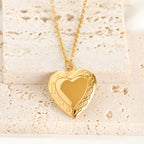 Blueyejewelry - Heart Locket Necklace - Vintage Style Locket Heart Pendant