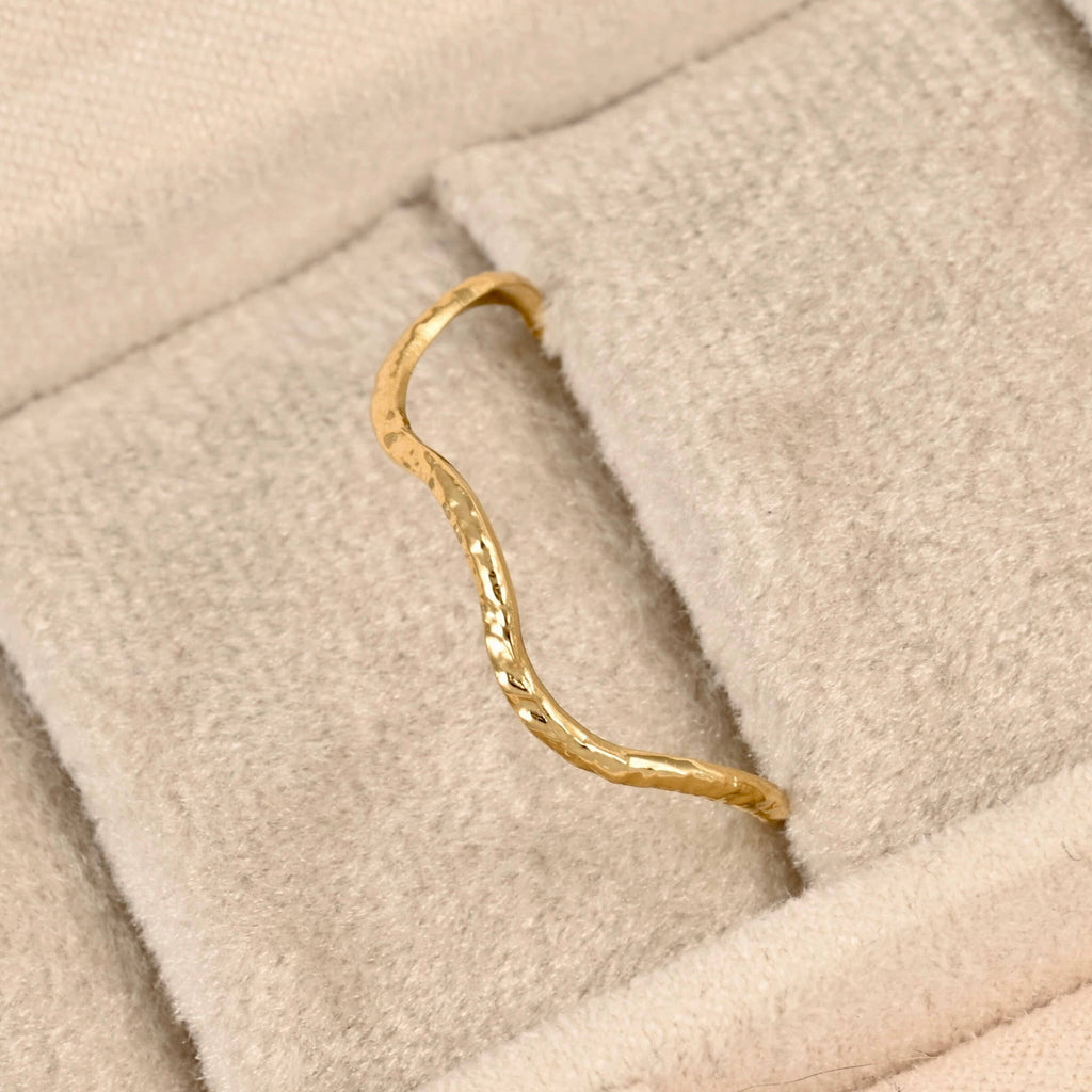 Textured Wavy Cuff Ring